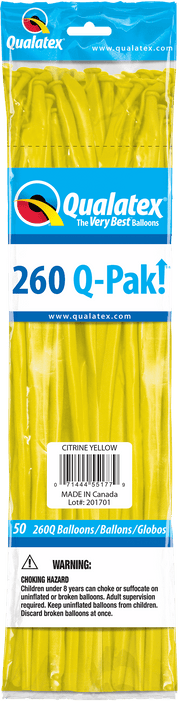 Citrine Yellow 260Q Latex Balloons (50)