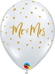 Clear Mr. and Mrs. Dots 11″ Latex Balloons (50 count)