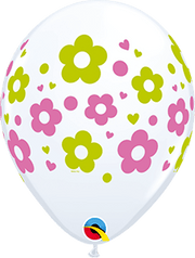 Qualatex Latex Daisies Flower Printed 11" Latex Balloons (50 count)