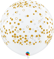 Qualatex Latex Diamond Clear Confetti Dots-A-Round 36″ Latex Balloons (2 count)