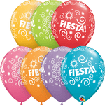 Qualatex Latex Festive Assortment Fiesta Swirls 11″ Latex Balloons (50 count)