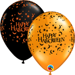 Qualatex Latex Halloween Moons & Stars-A-Round 11′ Latex Balloons (50 count)