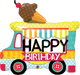 Happy Birthday Ice Cream Truck 36″ Foil Balloon