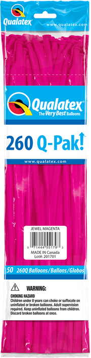 Qualatex Latex Jewel Magenta 260Q Latex Balloons (50)