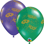 Qualatex Latex Mardi Gras Masks-A-Round 11″ Latex Balloons (50)