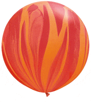 Qualatex Latex Red Orange Rainbow SuperAgate 30″ Latex Balloons (2 count)
