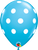 Qualatex Latex Robin's Egg Blue with White Big Polka Dots 11″ Latex Balloons (50)