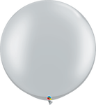 Qualatex Latex Silver 30" Round Latex Balloon (2 count)