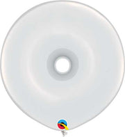 Qualatex Latex White Geo Donut 16″ Latex Balloons (25 count)