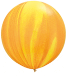 Qualatex Latex Yellow & Orange SuperAgate 30″ Latex Balloons (2 count)