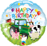 Qualatex Mylar & Foil 18" Round Birthday Barnyard Balloon