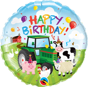 Qualatex Mylar & Foil 18" Round Birthday Barnyard Balloon