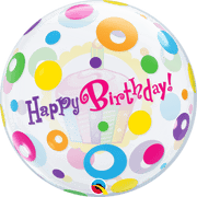 Qualatex Mylar & Foil 22" Birthday Cupcake & Dots Bubble Balloon