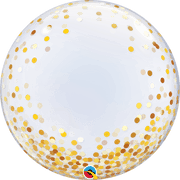 Qualatex Mylar & Foil 24" Gold Confetti Dots Bubble Balloon