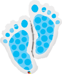 Qualatex Mylar & Foil 35" Baby Feet Blue Balloon