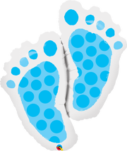 Qualatex Mylar & Foil 35" Baby Feet Blue Balloon