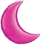 Qualatex Mylar & Foil 35" Magenta Cresent Moon Foil Balloons