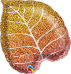 Qualatex Mylar & Foil Fall Glittergraphic Ombre Leaf 21″ Balloon