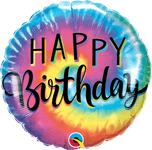 Qualatex Mylar & Foil Happy Birthday Tie Dye Swirls 18″ Balloon