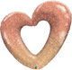 Rose Gold Glitter Ombre Heart 42″ Balloon