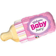 Welcome Baby Bottle Pink (Write Name with Marker) 39″ Balloon