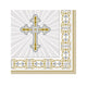 5" Beverage Napkins - Radiant Cross Gold and Silver (16ct) - Unique