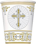 Radiant Cross Silver & Gold 9oz Cups 8ct - Unique