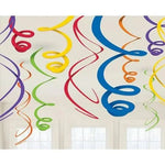 Rainbow Swirl Decoration 12pc - Amscan