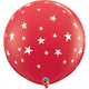 Red Contempo Stars-A-Round 36″ Latex Balloons (2 count)