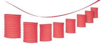 Red Lantern Garland 12ft - Amscan