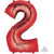 Red Number 2 34″ Foil Balloon by Anagram from Instaballoons