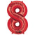 Red Number 8 34″ Foil Balloon by Anagram from Instaballoons