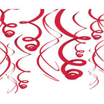 Red Swirl Decoration 12pc - Amscan