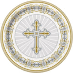 7" Paper Plates - Religious Cross Gold & Silver (8ct) - Unique
