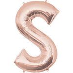 Rose Gold Letter S  34″ Foil Balloon by Anagram from Instaballoons