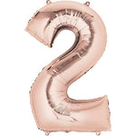 Rose Gold Number 2 34″ Foil Balloon by Anagram from Instaballoons