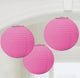 Round Pink Paper Lanterns 3pc - Amscan