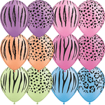 Safari Neon Assorted 11″ Latex Balloons by Qualatex from Instaballoons