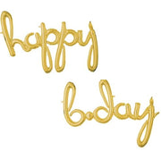 Script Balloon - Happy B-Day  - Gold - Anagram
