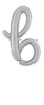 Script Letter  B - Silver - Betallic