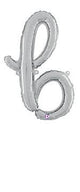 Script Letter  B - Silver - Betallic