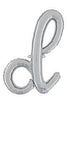 Script Letter D - Silver - Betallic