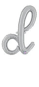 Script Letter D - Silver - Betallic