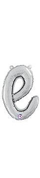 Script Letter E - Silver - Betallic