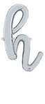 Script Letter H - Silver - Betallic