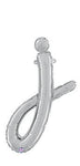 Script Letter J - Silver - Betallic