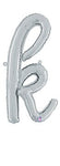 Script Letter K - Silver - Betallic