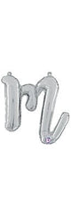Script Letter M - Silver - Betallic
