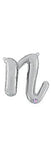 Script Letter N - Silver - Betallic