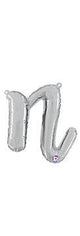 Script Letter N - Silver - Betallic